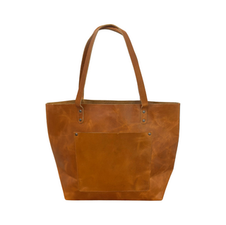 Lena Leather Tote - Tan