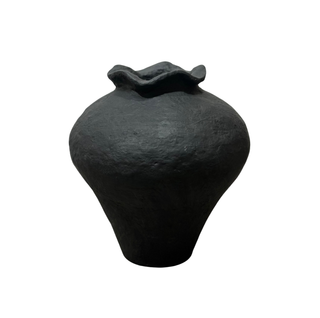 Mae Black Paper Mache Vase - Large
