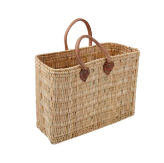 Flat Weave Tote - Large, side angle, tote bag, straw bags, straw handbag, beach bag, market bag, market basket, woven bags, handmade bag, liamandlana.com