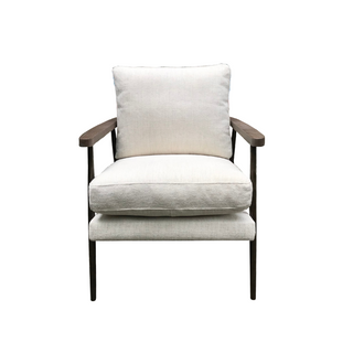 Steinbeck Chair - Orbit Alabaster, front side, accent chair, living room chairs, white chair, upholstered chair, modern chair, luxury furniture, handmade chair, liamandlana.com
