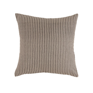 Wren Pillow 22" x 22" - Black, front side, throw pillow, linen, striped pillow, black pillow, sustainable, handmade, fill included, liamandlana.com
