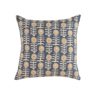 Flora Pillow 22" x 22", front side, decorative, floral print, linen, handmade, sustainable, fill included liamandlana.com