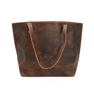 Lena Leather Tote, back side, tote bag, leather tote bag, tote bag leather, leather tote, genuine leather, luxury bag, handmade bag, fashion, leather purses, liamandlana.com