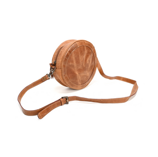 Ruby Leather Round Bag, side angle, crossbody bags, crossover bags, sling bag, round lether cross body bag, round bag, leather crossbody, luxury bag, handmade bag, genuine leather, liamandlana.com