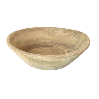 Recycled Wood Bowl - Large, front side, wood bowl, wooden bowls, decorative bowl, reclaimed wood bowl, dough bowl, handmade bowl, natural wood grain, one-of-a-kind bowl, tabletop accessory, decor, liamandlana.com