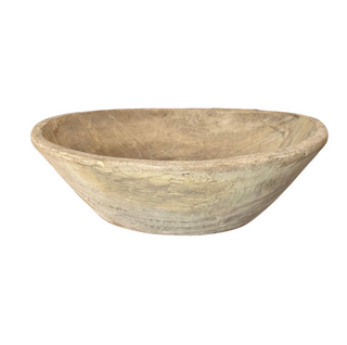 Recycled Wood Bowl - Large, back side, wood bowl, wooden bowls, decorative bowl, reclaimed wood bowl, dough bowl, handmade bowl, natural wood grain, one-of-a-kind bowl, tabletop accessory, decor, liamandlana.com