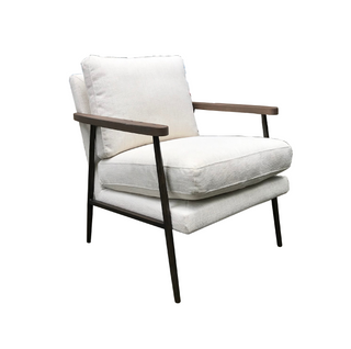Steinbeck Chair - Orbit Alabaster, side angle, accent chair, living room chairs, white chair, upholstered chair, modern chair, luxury furniture, handmade chair, liamandlana.com