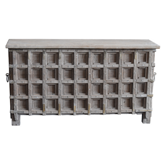 One-of-a-Kind Indian Wedding Chest - Natural, front side, sideboard, buffet table, buffet cabinet, chest, vintage, reclaimed wood, sustainable furniture, liamandlana.com