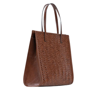 Alita Leather Tote, angled, tote bags, women tote bag, leather tote bag, woven leather bag, braided leather bag, genuine leather, handbag, purses, liamandlana.com