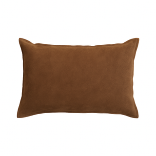 Amara Suede Lumbar Pillow 16" x 24" - Brown