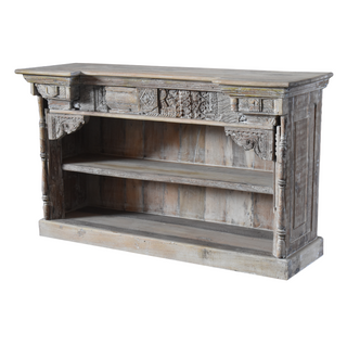 One-of-a-Kind Bookcase - Natural, front side, sideboard, vintage bookcase, one of a kind bookcase, reclaimed wood, vintage sideboard, bookshelf, sustainable furniture, liamandlana.com