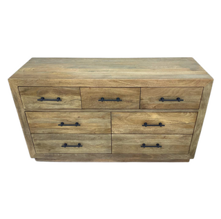 Clayton Dresser, top angle, dresser, bedroom dresser, mango wood, 7 drawer dresser, organic modern, sustainable furniture, liamandlana.com