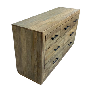 Clayton Dresser, side angle, dresser, bedroom dresser, mango wood, 7 drawer dresser, organic modern, sustainable furniture, liamandlana.com