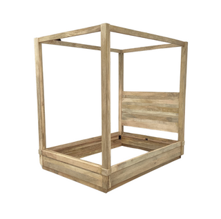 Clayton Poster Bed - King, side angle, bed frame, four poster bed, poster bed, canopy bed, mango wood, organic modern, sustainable furniture, liamandlana.com