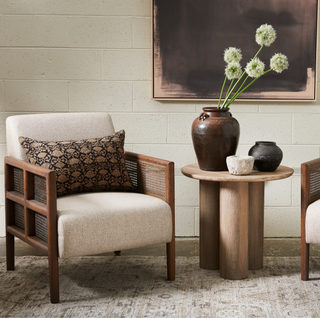 Cranbury Chair, styled shot, accent chair, living room, cane chair, sustainable furniture, liamandlana.com