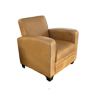 Florence Club Chair, side angle, leather chair, accent chair, club chair, genuine leather, luxury furniture, liamandlana.com