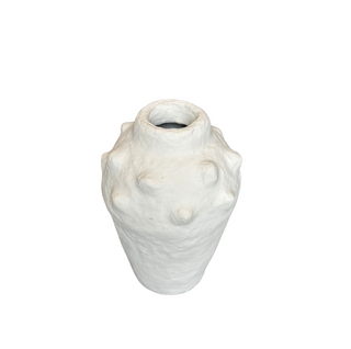 Paper Mache Han Vase, top angle, vase, vases, decorative vase, paper mache vase, textured vase, handmade paper mache, decor, liamandlana.com