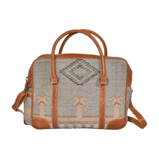 Freya Laptop Bag, back side, laptop bag, bag for laptops, women's laptop bag, work bag, tote bag, travel bag, laptop tote bag, work bag women's, hand-woven bag, kilim fabric, genuine leather, luxury bag, fashion, handmade bag, liamandlana.com