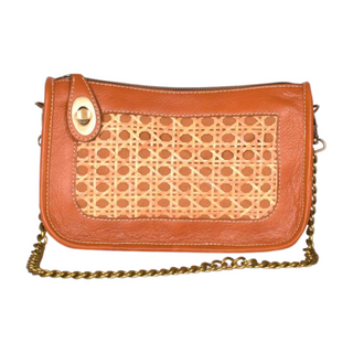 Eva Shoulder Bag, front side, shoulder bag, rattan purse, cane handbag, genuine leather, handmade bag, womens shoulder bag, luxury bag, fashion, liamandlana.com