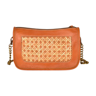 Eva Shoulder Bag, back side, shoulder bag, rattan purse, cane handbag, genuine leather, handmade bag, womens shoulder bag, luxury bag, fashion, liamandlana.com