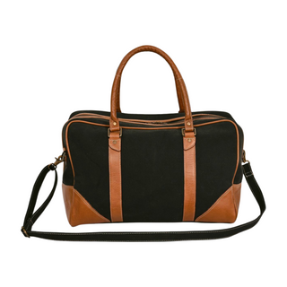Linnea Canvas Duffle Bag, front side, duffle bag, weekend bag, leather duffle bag, travel bag, handmade bag, luxury bag, fashion, genuine leather, liamandlana.com