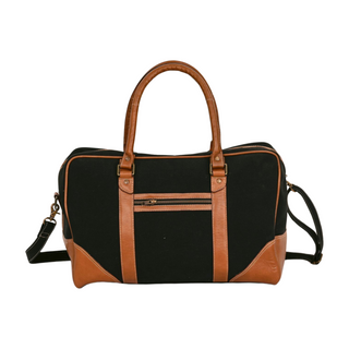 Linnea Canvas Duffle Bag, back side, duffle bag, weekend bag, leather duffle bag, travel bag, handmade bag, luxury bag, fashion, genuine leather, liamandlana.com