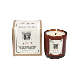 Snug - 8.5oz Soy Candle, front side, candle, soy candle, non toxic candles, luxury candle, hand poured candle, sustainably sourced candle, soy wax, premium fragrence, liamandlana.com