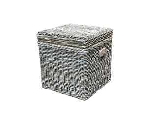 Blakely End Table Trunk, closed, end table, living room end tables, side tables, accent table, end table with storage, table trunk, kubu weave, sustainable furniture, organic modern, handmade table, liamandlana.com
