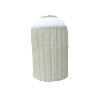 Paper Mache Ribbed Vase - Tall, front side, vase, vases, decorative vase, paper mache vase, textured vase, handmade paper mache, decor, liamandlana.com
