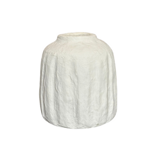 Paper Mache Ribbed Vase, front side, vase, vases, decorative vase, paper mache vase, textured vase, handmade paper mache, decor, liamandlana.com