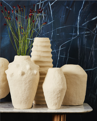 Paper Mache Tapered Vase - Large, styled shot, vase, vases, decorative vase, paper mache vase, textured vase, handmade paper mache, decor, liamandlana.com