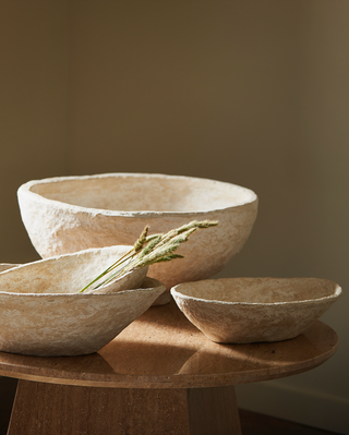 Paper Mache Bowl - Set of 3, styled shot, bowl, decorative bowl, paper mache, handmade paper mache, decor, liamandlana.com