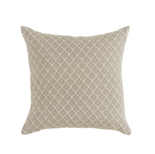 Piper Pillow - 22" x 22", front side, throw pillow, decorative, botanical block print, blue accent pillow, handmade, sustainable, fill included, liamandlana.com