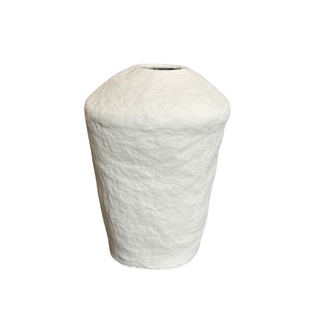 Paper Mache Tapered Vase - Large, front side, vase, vases, decorative vase, paper mache vase, textured vase, handmade paper mache, decor, liamandlana.com