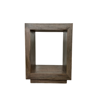 Cube Accent Table, front side, side table, end table, mango wood, handmade, sustainable, Liamandlana.com