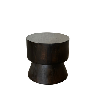 Mushroom Accent Table - Medium, side, side table, end table, round, dark brown, mushroom, handmade, mango wood, liamandlana.com