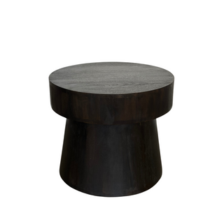 Mushroom Accent Table - Large, side, side table, end table, round, dark brown, mushroom, handmade, mango wood, liamandlana.com