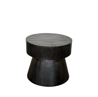 Mushroom Accent Table - Small, angled, side table, end table, round, dark brown, mushroom, handmade, mango wood, liamandlana.com