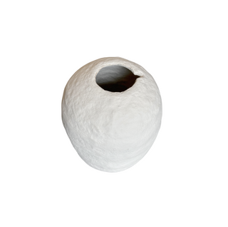 Paper Mache Wide Vase - Large, top angle, vase, vases, decorative vase, paper mache vase, textured vase, handmade paper mache, decor, liamandlana.com