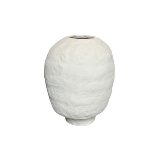Paper Mache Wide Vase - Large, front side, vase, vases, decorative vase, paper mache vase, textured vase, handmade paper mache, decor, liamandlana.com