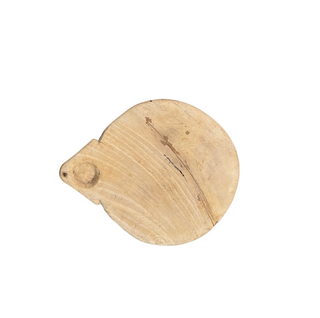 Wood Chaklota Stand - Large, top angle, wood riser, wood stand, vintage wood riser, reclaimed wood stand, chapati board, chaklota stand, wood pedestal, tabletop accessory, decor, one-of-a-kind wood stand, plant stand, wood plant stand, natural wood grain, handmade, liamandlana.com