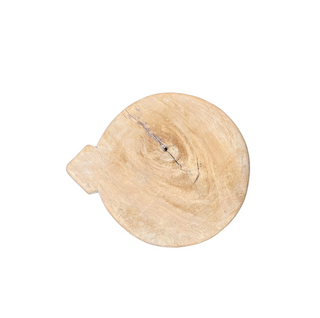 Wood Chaklota Stand - Small, top angle, wood riser, wood stand, vintage wood riser, reclaimed wood stand, chapati board, chaklota stand, wood pedestal, tabletop accessory, decor, one-of-a-kind wood stand, plant stand, wood plant stand, natural wood grain, handmade, liamandlana.com
