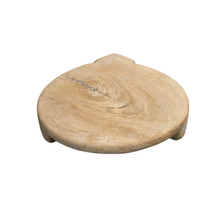 Wood Chaklota Stand - Small, front side, wood riser, wood stand, vintage wood riser, reclaimed wood stand, chapati board, chaklota stand, wood pedestal, tabletop accessory, decor, one-of-a-kind wood stand, plant stand, wood plant stand, natural wood grain, handmade, liamandlana.com