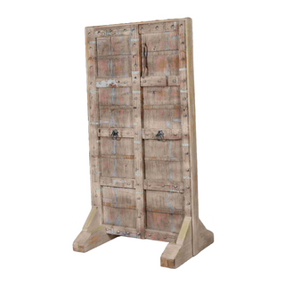 One-of-a-Kind Vintage Screen, front side, light finish, antique door, hand carver door, vintage, antique architecture, liamandlana.com