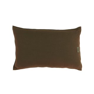 Vera Suede Pillow - Olive 16" x 24", back side, green suede pillows, handmade pillow, decorative pillow, green throw pillow, olive throw pillow, lumbar pillow, zipper closure, down feather insert, liamandlana.com