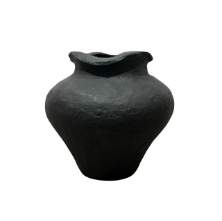 Mae Black Paper Mache Vase - Small