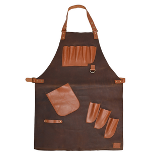 Aria Leather Apron, front side, apron, work apron, leather apron, aprons leather, top grain leather, genuine leather, handmade, liamandlana.com 