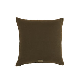 Sonia Suede Pillow - Olive 22" x 22", back side, green suede pillows, handmade pillow, decorative pillow, green throw pillow, olive throw pillow, zipper closure, down feather insert, liamandlana.com