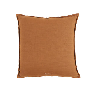 Amara Suede Pillow 20" x 20", back side, brown suede pillows, brown throw pillow, handmade pillow, decorative pillow, zipper closure, down feather insert, liamandlana.com