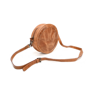 Ruby Leather Round Bag, side angle, crossbody bags, crossover bags, sling bag, round lether cross body bag, round bag, leather crossbody, luxury bag, handmade bag, genuine leather, liamandlana.com 